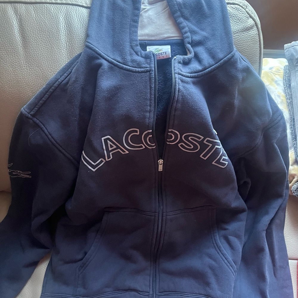Lacoste Kids Dark Blue Zip-Up Hoodie